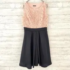 レストローズ 立体フラワー ドッキング ワンピース 【M】 ノースリーブ 結婚式