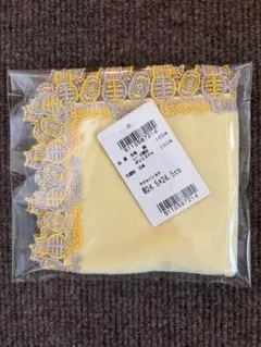 【新品・タグ付】近沢レース　タオルハンカチ　猫に小判（イエロー）