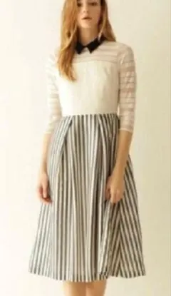 未使用タグ付き　グレースコンチネンタル　レース×カラミワンピース　36