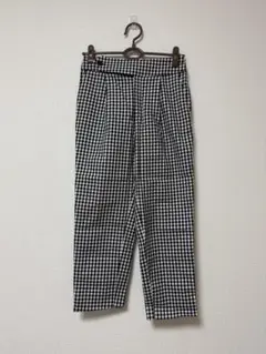 ドゥアルシーブ ギンガムチェック クロップドパンツ Sサイズ