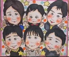 似顔絵　ほんわか似顔絵♡安く似顔絵描いてます