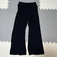 リブ編み ブラックパンツ