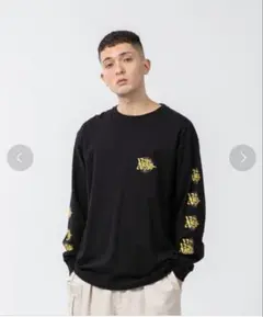 美品 XLARGE エクストララージ L/S TEE SCRIPT ブラックM