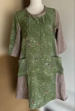 美品✨ホコモモラ 刺繍レース ノースリーブブラウス グリーン - メルカリ