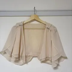 Rew de Rewパーティーボレロ シフォンケープ ベージュ ビジュー付きのサムネイル