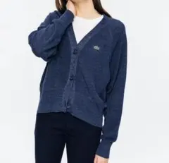 LACOSTE（ラコステ） リネン×コットンニットカーディガン （ネイビー）のサムネイル
