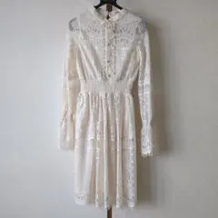 アクシーズファム　axes femme　レース　ワンピース　フェミニン　長袖　M