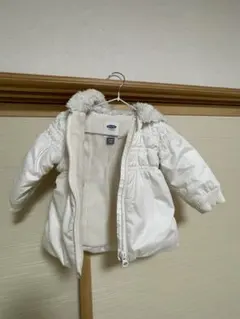 ホワイト中綿コート ファー付き