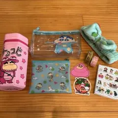 クレヨンしんちゃんグッズセット チョコビペンケース・クリアポーチ・メモ付箋etc