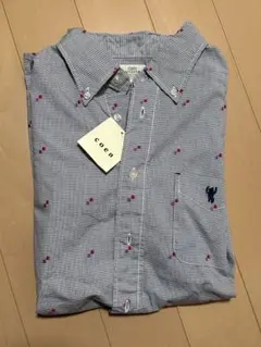 coen チェック柄刺繍シャツ XL