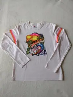ROXY ロキシー 長袖 Tシャツ ハワイ プリント 淡いピンク 【L】のサムネイル