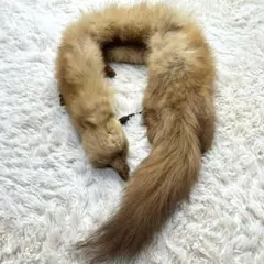 リアル フォックスファー ティペット マフラー 首巻き キャメル キツネ 式典