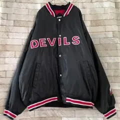 NHL 中綿 ナイロンジャケット センター刺繍 DEVILS ブラック XL