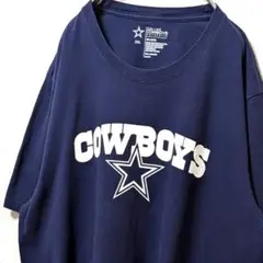 NFLダラスカウボーイズ ロゴ Tシャツ ネイビー 紺色 2XL 古着