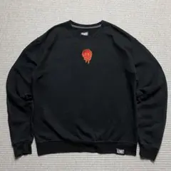 ヴィンテージ スウェット スマイル 刺繍ロゴ USA古着 ブラック M