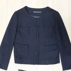 ノーカラージャケット　グリーンレーベルリラクシング