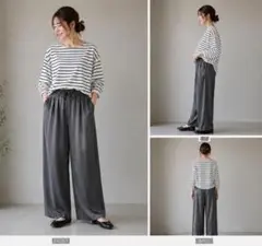 UNIQLO✨サテンドレープストレートリラックスイージーパンツXL大きめゆったり