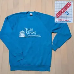 希少カラー 80s JERZEES USA製 スウェット XL 宗教 ターコイズ