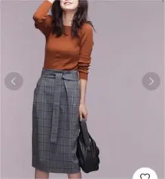 新品　ナノユニバース　ロングスカート  チェック　定価¥15,400