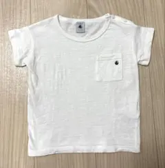 Petit Bateau　プチバトー　ポケットTシャツ　白　24m　86cmのサムネイル