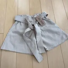 【新品タグ付き】リボンベルト付きハーフパンツ ベージュ 100