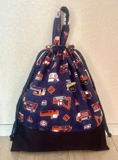 ハンドメイド　体操着入れ　着替え袋　巾着袋　車