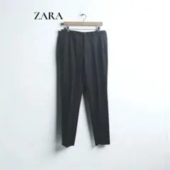 ザラ パンツ【30】スラックス　メンズ テーパード ブラック 黒　m198