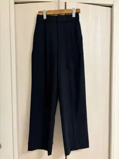 UNIQLO タックワイドパンツ ネイビー XS