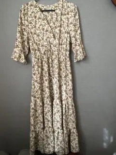 NICE CLAUP フラワープリント ロングワンピース