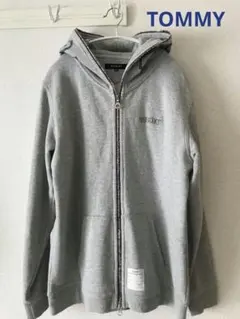 TOMMY フード付きグレーパーカー XL