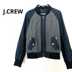 J.CREW ジェイクルー ピンストライプ　ベースボールジャケット　ネイビーのサムネイル