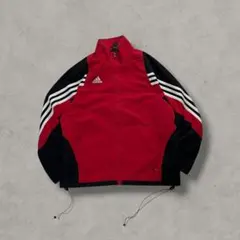 ア*ン様 00s adidas ナイロンジャケット 赤黒 チームロゴ BOCHU