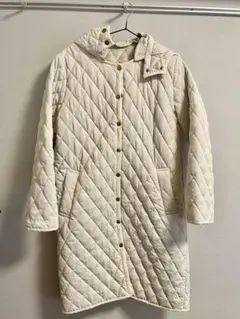 BASEMENT ONLINE アイボリー キルティングジャケット フード付き