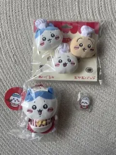 ちいかわレストラン　マスコット　おかおバッジアクスリルスタンド　3点セット