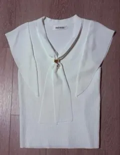 MISCH MASCH ホワイトリブ編み半袖トップス試着程度の超美品