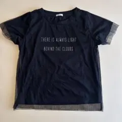 COLZA コルザ honeys ハニーズ チュール付き半袖Tシャツ 黒のサムネイル