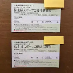 東急不動産　スポーツご優待共通券2枚　スキー場・ゴルフ場利用券