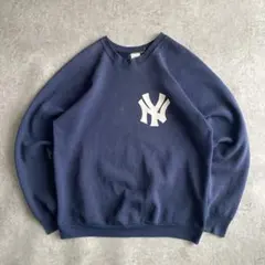 80s ニューヨーク ヤンキース スウェット USA製 XL ネイビー 紺