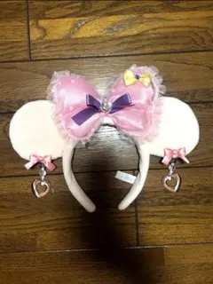 ディズニー　ミニー　イアリング　ピンクカチューシャ