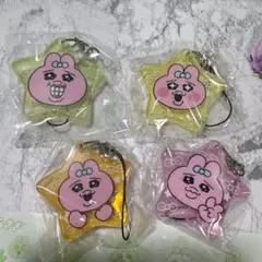 おぱんちゅうさぎ　ジュエルアクリルストラップ キーホルダー 4点 まとめ売り