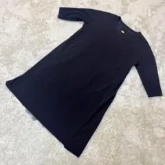 【Luna】レディース 38 レース切替ワンピース ネイビー