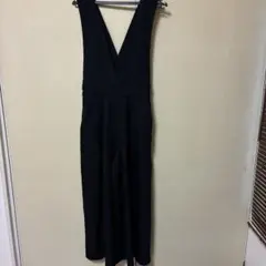 ブラックオールインワンワイドパンツ