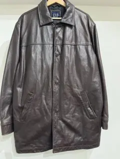 GAP ダークブラウン レザーコート90s