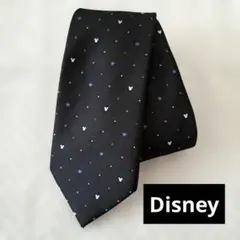 クリーニング済み★【Disney】ネクタイ ミッキー柄 ドット 黒