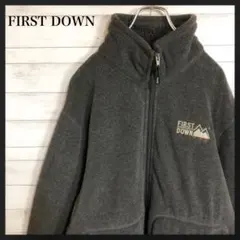 【激レア】ファーストダウン☆フリースジャケット　刺繍ロゴ　ビッグサイズ　裏ボア