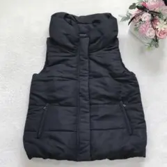 ナノユニバース ダウンベスト シンプル カジュアルアウター 無地 黒