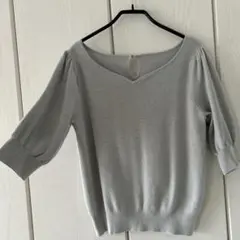 今期完売品 未使用 proportion ハートネック 半袖ニット M グレー