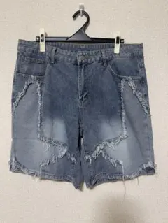 ダメージ加工デニムショートパンツ ダークグレーのサムネイル