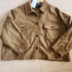 新品タグ付きZARA ブラウンウールジャケット Mサイズ