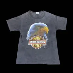 80s USA製 HARLEY-DAVIDSON Tシャツ フェード 短丈